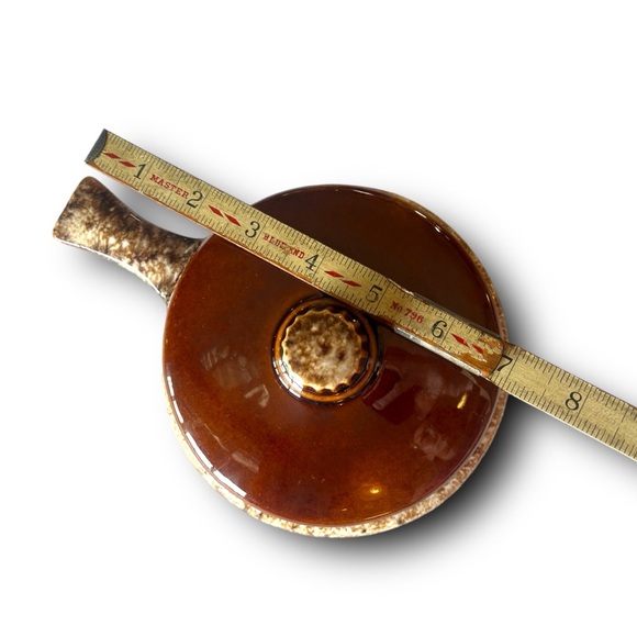 VTG Hull Pottery Brown Drip Bowl (Individual Casserole, Soup, Chili) & Lid Set - Picture 7 of 11